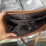 Maxbell Woman Tote Bag Lunch Bag Combo Set Versatile Handbag for Shopping Waterproof Brown