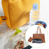 Maxbell Woman Tote Bag Lunch Bag Combo Set Versatile Handbag for Shopping Waterproof Brown