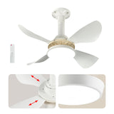 Maxbell Ceiling Fan with Light Mute Pendant Light for Kitchen Living Room Restaurant White Blades