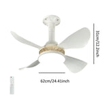 Maxbell Ceiling Fan with Light Mute Pendant Light for Kitchen Living Room Restaurant White Blades