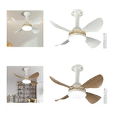 Maxbell Ceiling Fan with Light Mute Pendant Light for Kitchen Living Room Restaurant White Blades