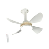 Maxbell Ceiling Fan with Light Mute Pendant Light for Kitchen Living Room Restaurant White Blades