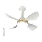 Maxbell Ceiling Fan with Light Mute Pendant Light for Kitchen Living Room Restaurant White Blades