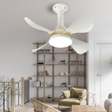 Maxbell Ceiling Fan with Light Mute Pendant Light for Kitchen Living Room Restaurant White Blades