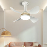 Maxbell Ceiling Fan with Light Mute Pendant Light for Kitchen Living Room Restaurant White Blades
