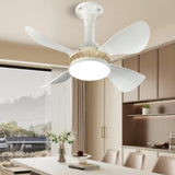 Maxbell Ceiling Fan with Light Mute Pendant Light for Kitchen Living Room Restaurant White Blades
