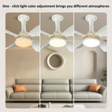 Maxbell Ceiling Fan with Light Mute Pendant Light for Kitchen Living Room Restaurant White Blades