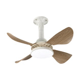 Maxbell Ceiling Fan with Light Mute Pendant Light for Kitchen Living Room Restaurant Wood Colors Blades