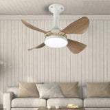 Maxbell Ceiling Fan with Light Mute Pendant Light for Kitchen Living Room Restaurant Wood Colors Blades