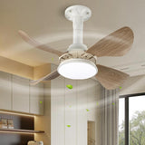 Maxbell Ceiling Fan with Light Mute Pendant Light for Kitchen Living Room Restaurant Wood Colors Blades