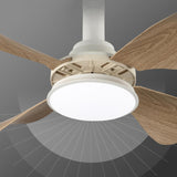 Maxbell Ceiling Fan with Light Mute Pendant Light for Kitchen Living Room Restaurant Wood Colors Blades