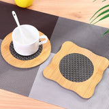 Maxbell Insulation Pad Wood Housewarming Gift Bowl Mat for Party Countertop Tabletop Round