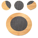 Maxbell Insulation Pad Wood Housewarming Gift Bowl Mat for Party Countertop Tabletop Round