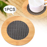 Maxbell Insulation Pad Wood Housewarming Gift Bowl Mat for Party Countertop Tabletop Round