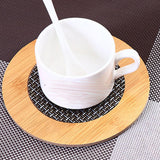 Maxbell Insulation Pad Wood Housewarming Gift Bowl Mat for Party Countertop Tabletop Round