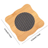 Maxbell Insulation Pad Wood Housewarming Gift Bowl Mat for Party Countertop Tabletop Square