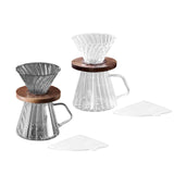 Maxbell Pour over Coffee Maker 600ml Portable Glass Dripper for Camping Kitchen Cafe clear