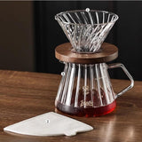 Maxbell Pour over Coffee Maker 600ml Portable Glass Dripper for Camping Kitchen Cafe clear