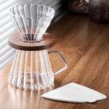 Maxbell Pour over Coffee Maker 600ml Portable Glass Dripper for Camping Kitchen Cafe clear