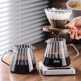 Maxbell Pour over Coffee Maker 600ml Portable Glass Dripper for Camping Kitchen Cafe clear