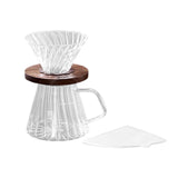 Maxbell Pour over Coffee Maker 600ml Portable Glass Dripper for Camping Kitchen Cafe clear