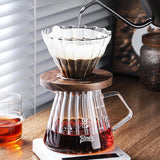 Maxbell Pour over Coffee Maker 600ml Portable Glass Dripper for Camping Kitchen Cafe clear