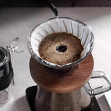 Maxbell Pour over Coffee Maker 600ml Portable Glass Dripper for Camping Kitchen Cafe clear