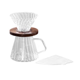 Maxbell Pour over Coffee Maker 600ml Portable Glass Dripper for Camping Kitchen Cafe clear