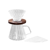 Maxbell Pour over Coffee Maker 600ml Portable Glass Dripper for Camping Kitchen Cafe clear