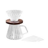 Maxbell Pour over Coffee Maker 600ml Portable Glass Dripper for Camping Kitchen Cafe clear