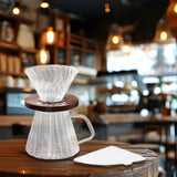 Maxbell Pour over Coffee Maker 600ml Portable Glass Dripper for Camping Kitchen Cafe clear