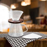 Maxbell Pour over Coffee Maker 600ml Portable Glass Dripper for Camping Kitchen Cafe clear