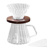 Maxbell Pour over Coffee Maker 600ml Portable Glass Dripper for Camping Kitchen Cafe clear