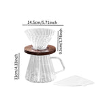Maxbell Pour over Coffee Maker 600ml Portable Glass Dripper for Camping Kitchen Cafe clear