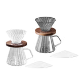 Maxbell Pour over Coffee Maker 600ml Portable Glass Dripper for Camping Kitchen Cafe clear