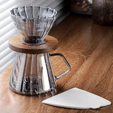 Maxbell Pour over Coffee Maker 600ml Portable Glass Dripper for Camping Kitchen Cafe gray