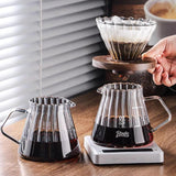 Maxbell Pour over Coffee Maker 600ml Portable Glass Dripper for Camping Kitchen Cafe gray