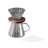 Maxbell Pour over Coffee Maker 600ml Portable Glass Dripper for Camping Kitchen Cafe gray