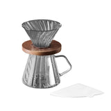 Maxbell Pour over Coffee Maker 600ml Portable Glass Dripper for Camping Kitchen Cafe gray