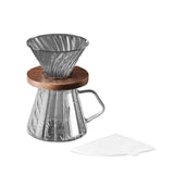 Maxbell Pour over Coffee Maker 600ml Portable Glass Dripper for Camping Kitchen Cafe gray