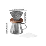 Maxbell Pour over Coffee Maker 600ml Portable Glass Dripper for Camping Kitchen Cafe gray
