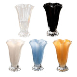 Maxbell Petals Glass Vase Portable Plant Flower Container for Cafe Dining Room Decor Clear