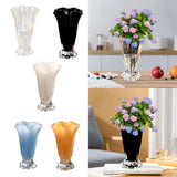 Maxbell Petals Glass Vase Portable Plant Flower Container for Cafe Dining Room Decor Clear