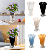 Maxbell Petals Glass Vase Portable Plant Flower Container for Cafe Dining Room Decor Clear