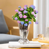 Maxbell Petals Glass Vase Portable Plant Flower Container for Cafe Dining Room Decor Clear