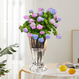 Maxbell Petals Glass Vase Portable Plant Flower Container for Cafe Dining Room Decor Clear
