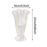 Maxbell Petals Glass Vase Portable Plant Flower Container for Cafe Dining Room Decor Clear