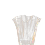 Maxbell Petals Glass Vase Portable Plant Flower Container for Cafe Dining Room Decor Clear
