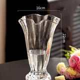 Maxbell Petals Glass Vase Portable Plant Flower Container for Cafe Dining Room Decor Clear