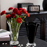 Maxbell Petals Glass Vase Portable Plant Flower Container for Cafe Dining Room Decor Clear